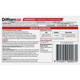 Difflam Plus Sore Throat Lozenges Blackcurrant Anaesthetic