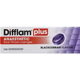 Difflam Plus Sore Throat Lozenges Blackcurrant Anaesthetic