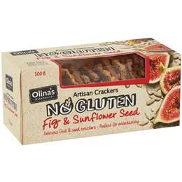 Olina's Bakehouse Gluten Free Sunflower Seed & Fig Cracker 100g