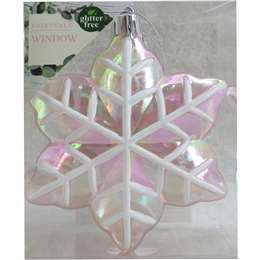 Christmas Fairytale Window Snow Star Pink 2 pack