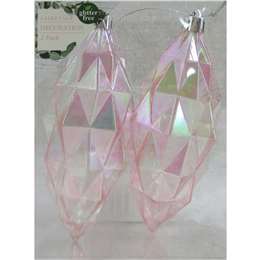 Christmas Fairytale Geometric Decoration Pink 2 pack
