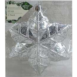 Christmas Woodland Star Silver 2 pack