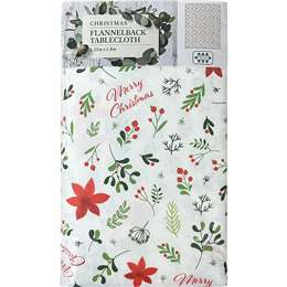 Christmas Flannelback Tablecloth 1.35m x 1.8m Traditional each