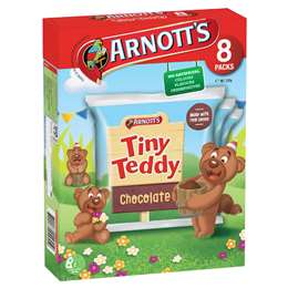 Arnotts Tiny Teddy Chocolate Multipack Biscuits 8 pack