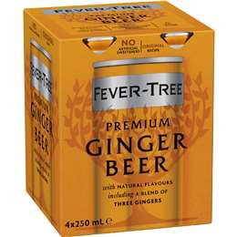 Fever-Tree Premium Ginger Beer Cans 250mL x 4 pack
