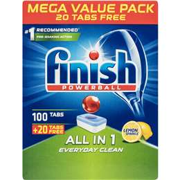 Finish Powerball All In One Dishwasher Tablets Lemon 120 Pack | Woolworths