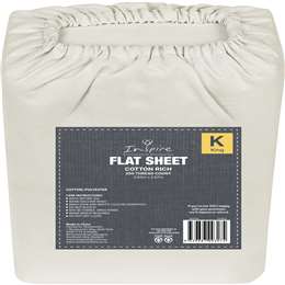 Inspire Flat Sheet King Bed Cream / Blue Assorted