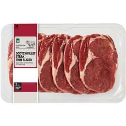 Woolworths Beef Scotch Fillet Thin Slice