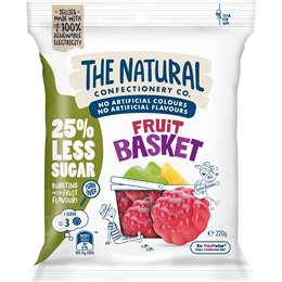 The Natural Confectionery Co. Fruit Basket Reduced Sugar Lollies 220g