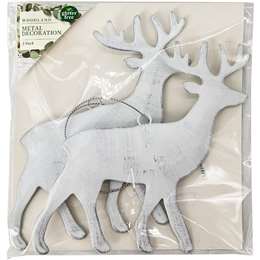 Christmas Woodland Metal Decoration Reindeer 2 pack