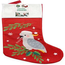 Christmas Stocking Cockatoo Red each