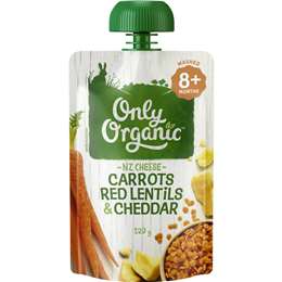 Only Organic 8 Months+ Carrot Red Lentils & Cheddar
