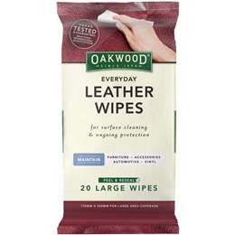 Oakwood Leather Polish Conditioner Wipes 20 Pack