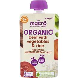 Macro Organic Baby Food Beef Vegetables & Rice 6m