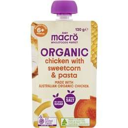 Macro Organic Baby Food Chicken & Sweetcorn Pasta 6m