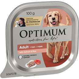 Optimum Adult With Salmon & Rice Wet Dog Food 100g