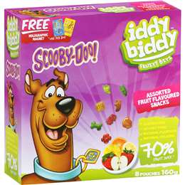 Iddy Biddy Scooby Doo Fruit Snacks 8 Pack | Woolworths