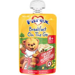 Farex Breakfast On The Go Creamy Baby Food Porridge 6+ Months
