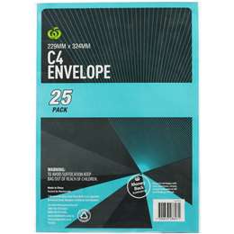 Woolworths Essentials Envelopes C4 25 pack