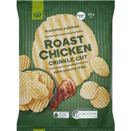 Woolworths Crinkle Cut Chips Roast Chicken 175g | Woolworths