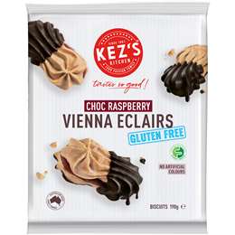 Kez's Kitchen Kitchen Gluten Free Choc Raspberry Vienna Eclairs