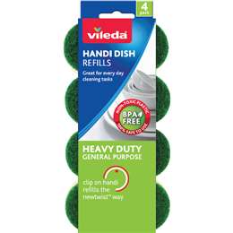 Vileda Handi Dish Heavy Duty Refill Refills 4 Pack