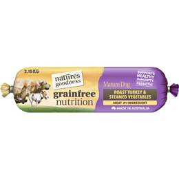 Natures Goodness Grain Free Mature Chilled Fresh Dog Food Roll Turkey