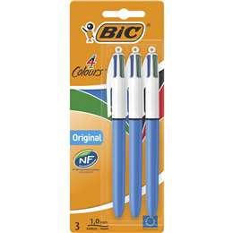 Bic 4 Colour Original Retractable Ballpoint Pen 3 Pack