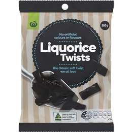 Woolworths Liquorice Twists Black 300g