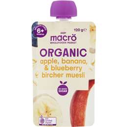 Macro Organic Baby FoodApple Banana & Blueberry Muesli 6m