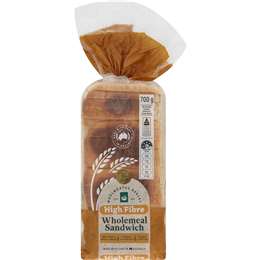 Woolworths Wholemeal Hi-fibre Sandwich Bread 700g | Woolworths