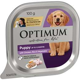 Optimum Puppy Wet Dog Food with Chicken, Rice & Vegetables 100g