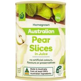 Woolworths Australian Pear Slices In Juice 410g