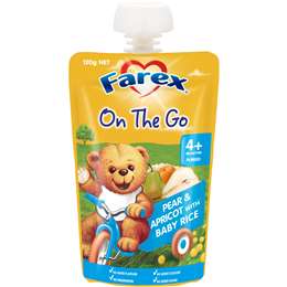 Farex Breakfast On The Go Pear Apricot Rice Baby Food 6+ M