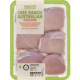 Macro Free Range Chicken Thigh Fillet 800g - 1.1kg