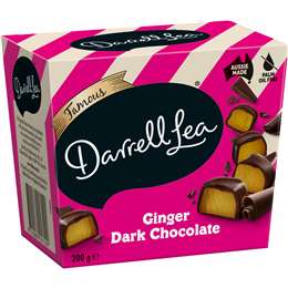 Darrell Lea Ginger Dark Chocolate Dark Chocolate Box 200g