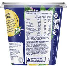 Dairy Farmers Thick & Creamy Yoghurt Lemon Cream 600g | Woolworths