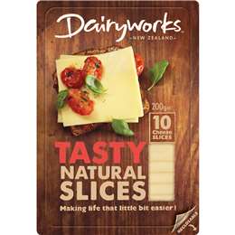 Dairyworks Tasty Natural Cheese Slices 200g