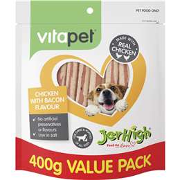 Vita Pet JerHigh Dog Treats Chicken With Bacon Flavour 400g