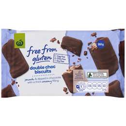 Woolworths Free From Gluten Double Choc Biscuit