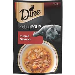 Dine Melting Soup Adult Wet Cat Food Tuna & Salmon Pouch