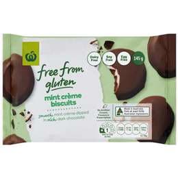 Woolworths Free From Gluten Mint Creme Biscuit
