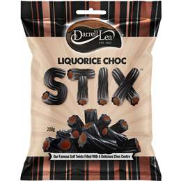 Darrell Lea Liquorice Choc Stix Milk Chocolate Bag