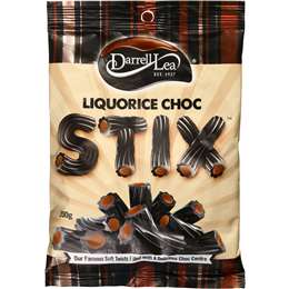 Darrell Lea Liquorice Choc Stix Milk Chocolate Bag