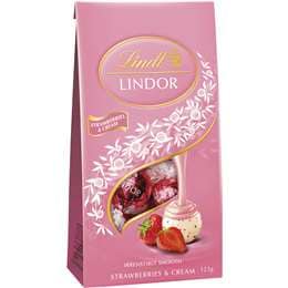 Lindt Lindor Strawberries & Cream White Chocolate Bag