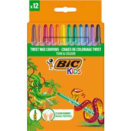 BIC Kids Turn & Colour Crayons 12 pack