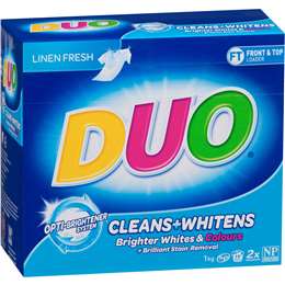 Duo Laundry Powder Cleans Whitens