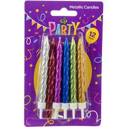 Party Candle Metallic With Holder