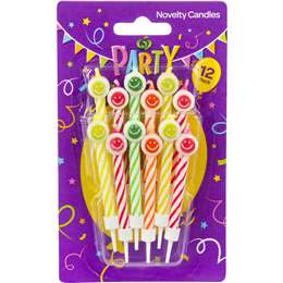 Woolworths Party Candle Smilie With Holder 12 Pack | Woolworths