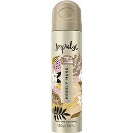 Impulse Women Body Spray Aerosol Deodorant Merely Musk 75ml | Woolworths